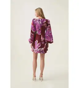 Aje Inflorescence Mini Dress in Bold Hibiscus Size AU 14 for rent on The Volte - image 5