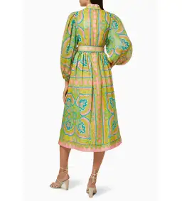 Zimmermann Estelle Midi Dress in Pink/Green Paisley Size 0 / AU 8 for rent on The Volte - image 3