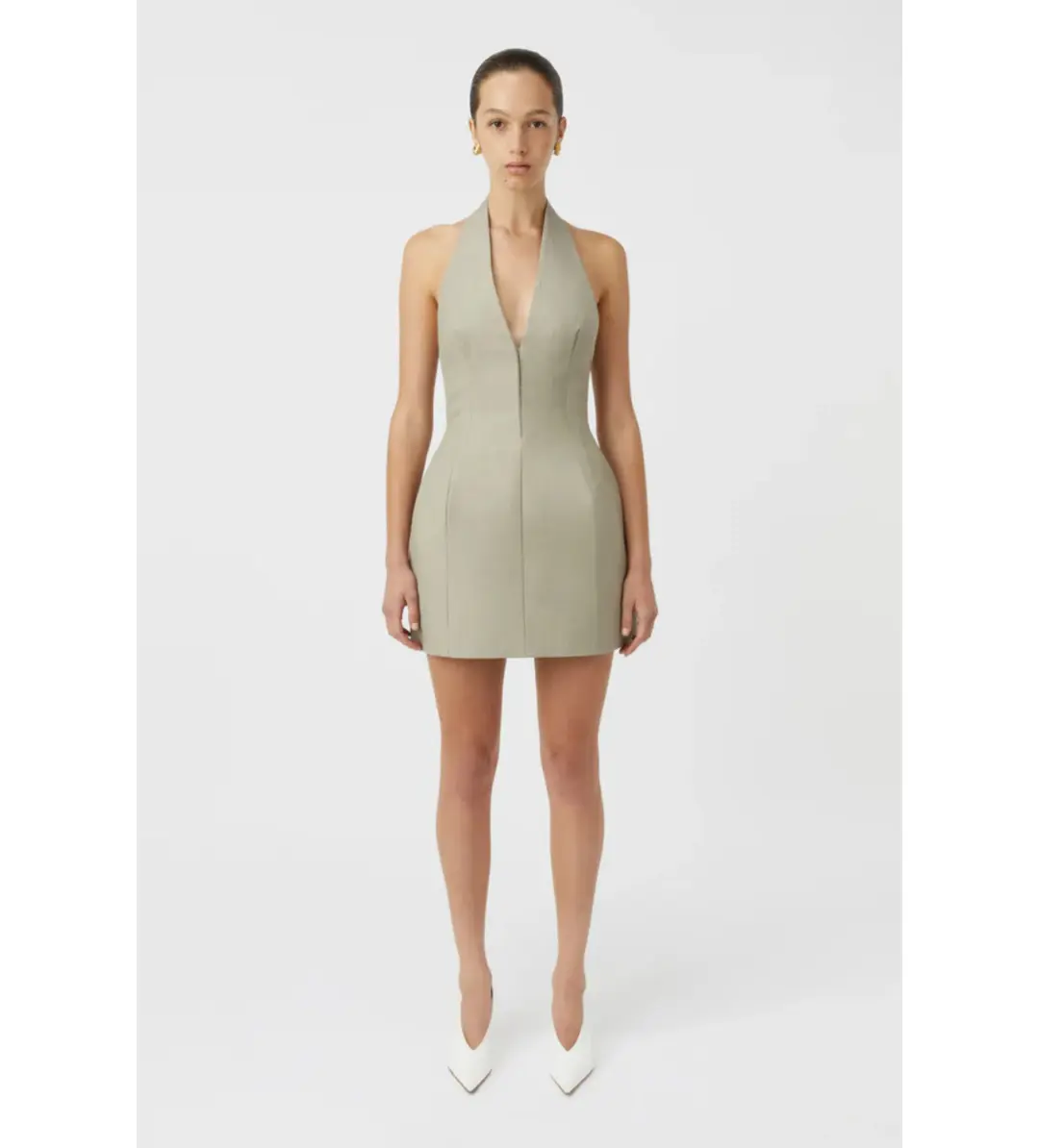 Camilla and Marc Pompidou Dress in Olive Marle Size AU 10 for rent on The Volte - main image