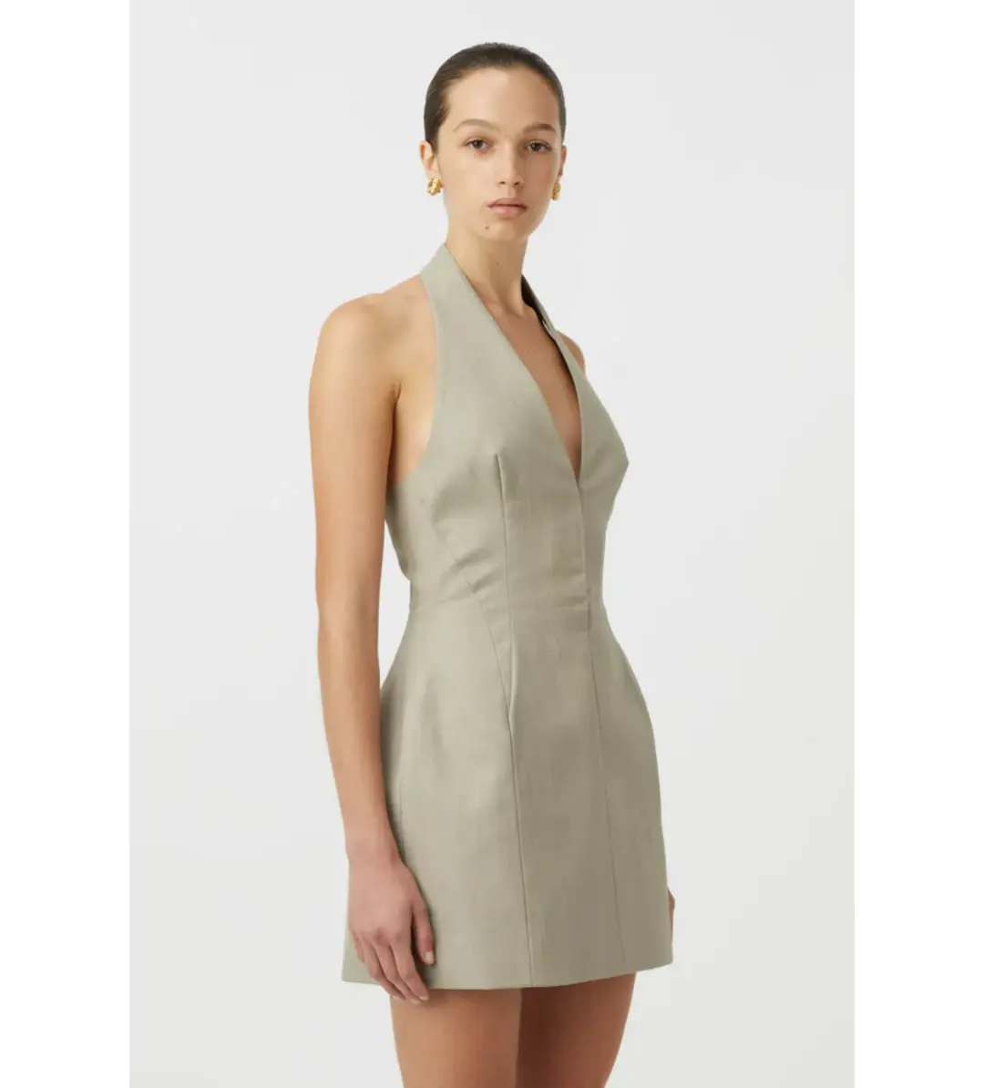 Camilla and Marc Pompidou Dress in Olive Marle Size AU 10 for rent on The Volte - main image