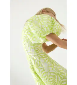 Aje Botanical Applique Midi Dress Ivory/Citrus Yellow Size M / AU 10 for rent on The Volte - image 3