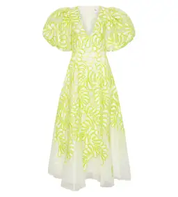 Aje Botanical Applique Midi Dress Ivory/Citrus Yellow Size M / AU 10 for rent on The Volte - image 7