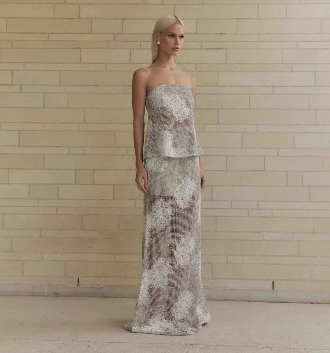 Curaae by Elliatt Dixie Crochet Set in Beige Size 10 for rent on The Volte - main image