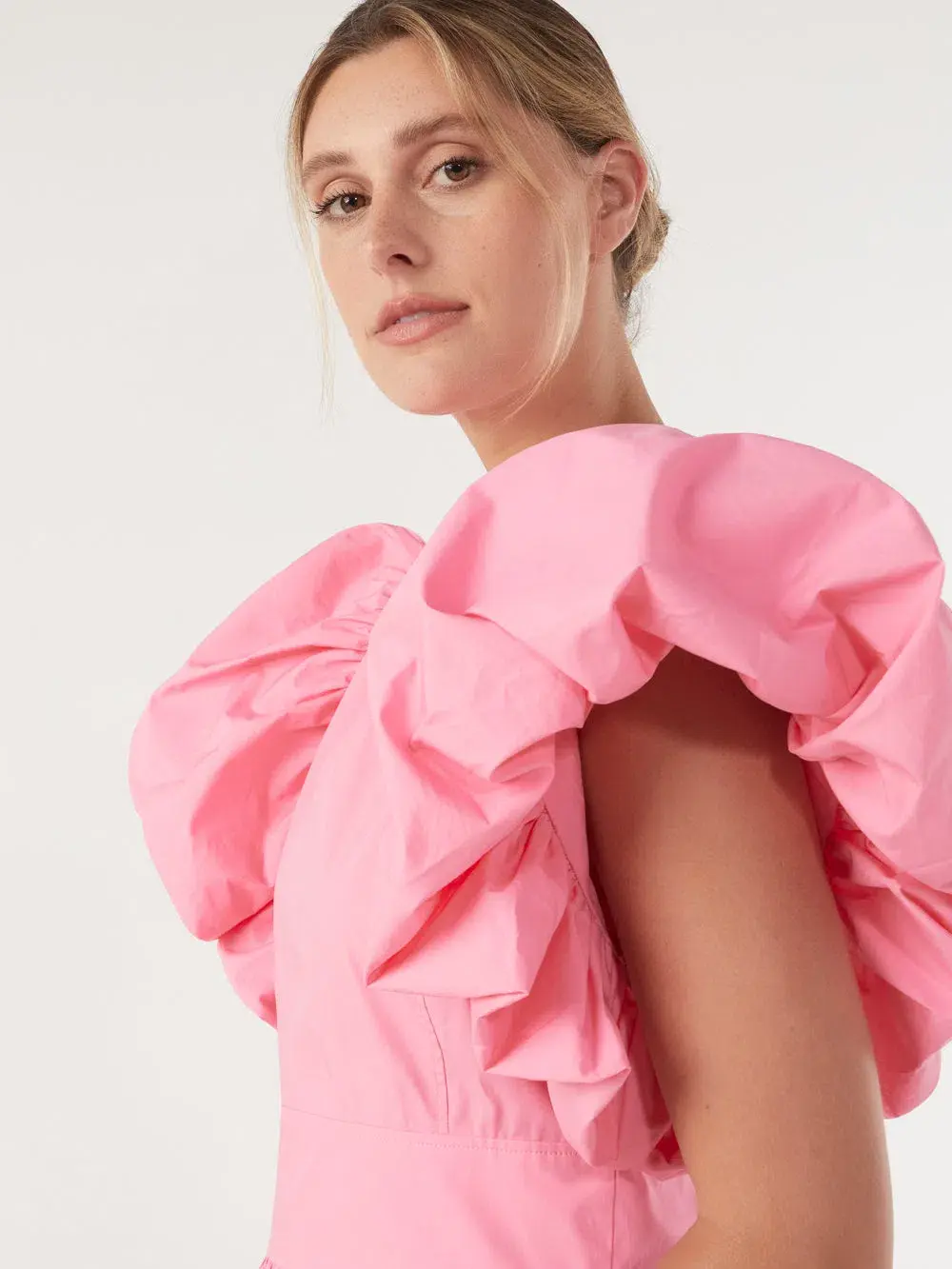 Commonry Cotton Statement Sleeve Dress Petal Pink Size XL / AU 20 for rent on The Volte - main image