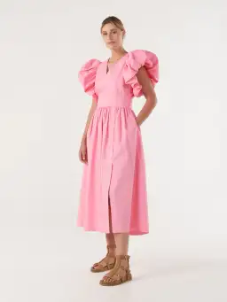 Commonry Cotton Statement Sleeve Dress Petal Pink Size XL / AU 20 for rent on The Volte - image 1