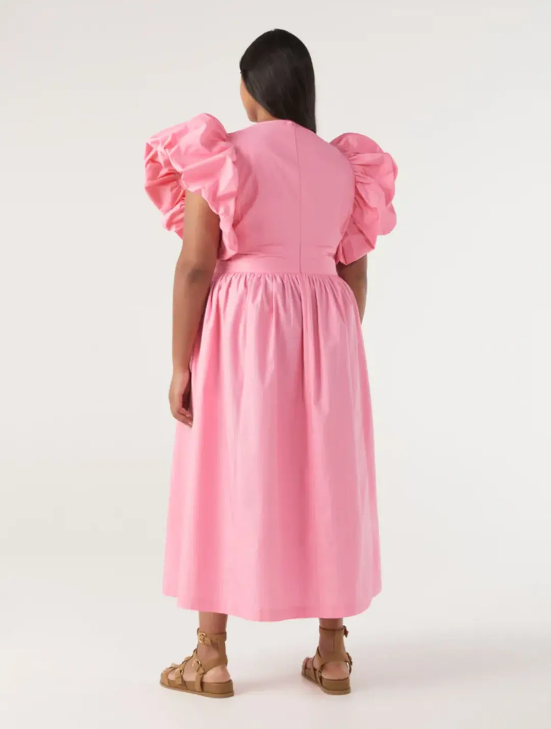 Commonry Cotton Statement Sleeve Dress Petal Pink Size XL / AU 20 for rent on The Volte - main image