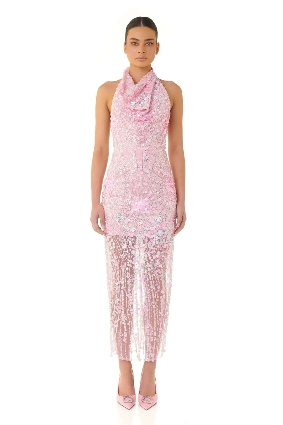 Eliya The Label Laura Sequin Dress Pink Size S / AU 8 for rent on The Volte - main image