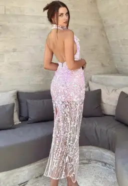 Eliya The Label Laura Sequin Dress Pink Size S / AU 8 for rent on The Volte - image 3