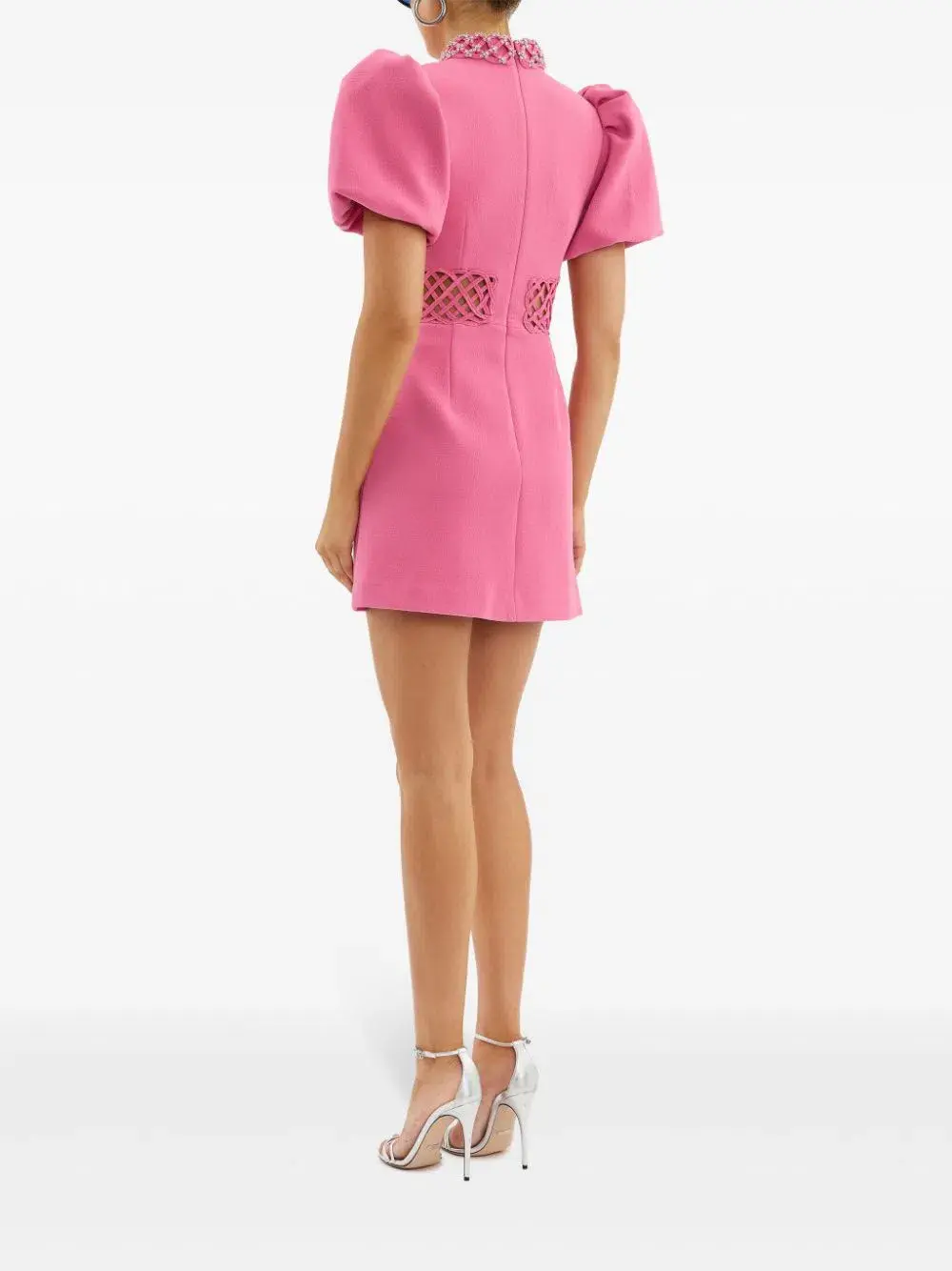 Rebecca Valance Aubree Collar Mini Dress Rose Pink Size 8 for rent on The Volte - main image