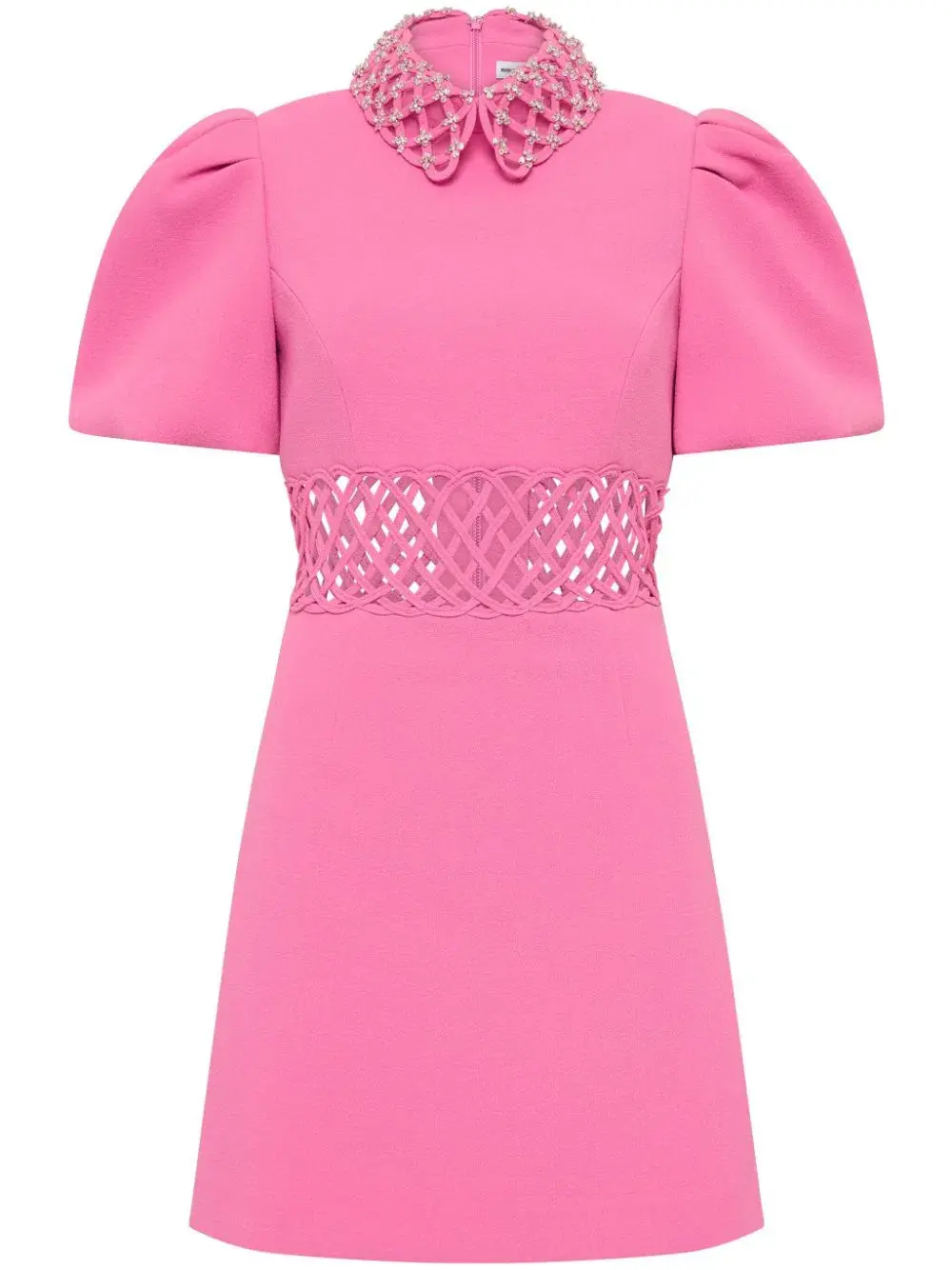 Rebecca Valance Aubree Collar Mini Dress Rose Pink Size 8 for rent on The Volte - main image