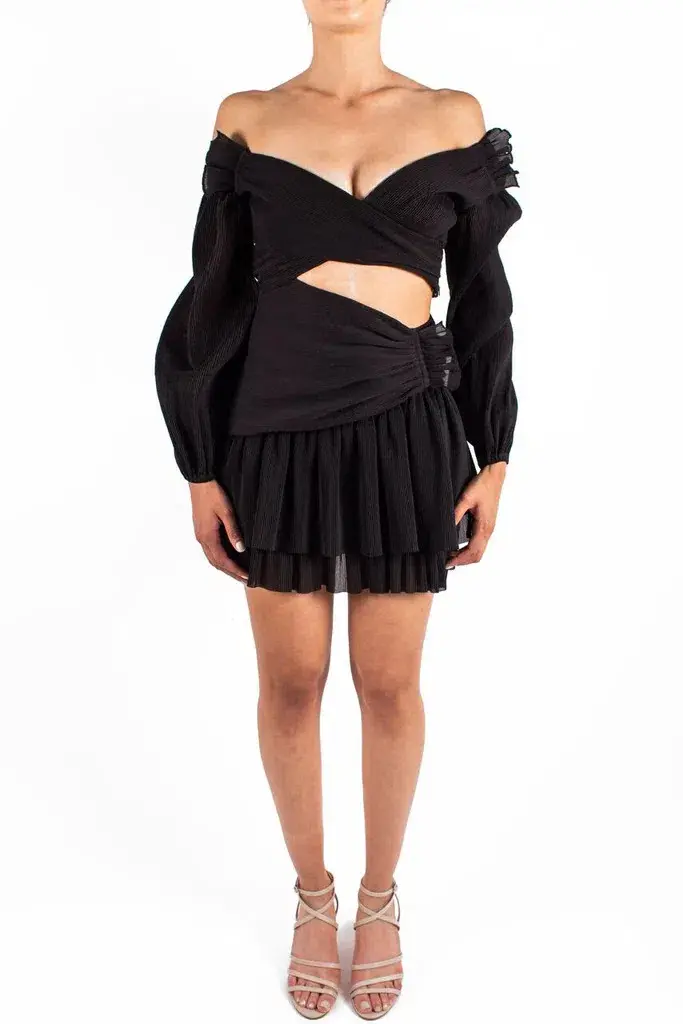 Zimmermann Golden Surfer Mini Dress in Black Size 0 / AU 8 for rent on The Volte - main image