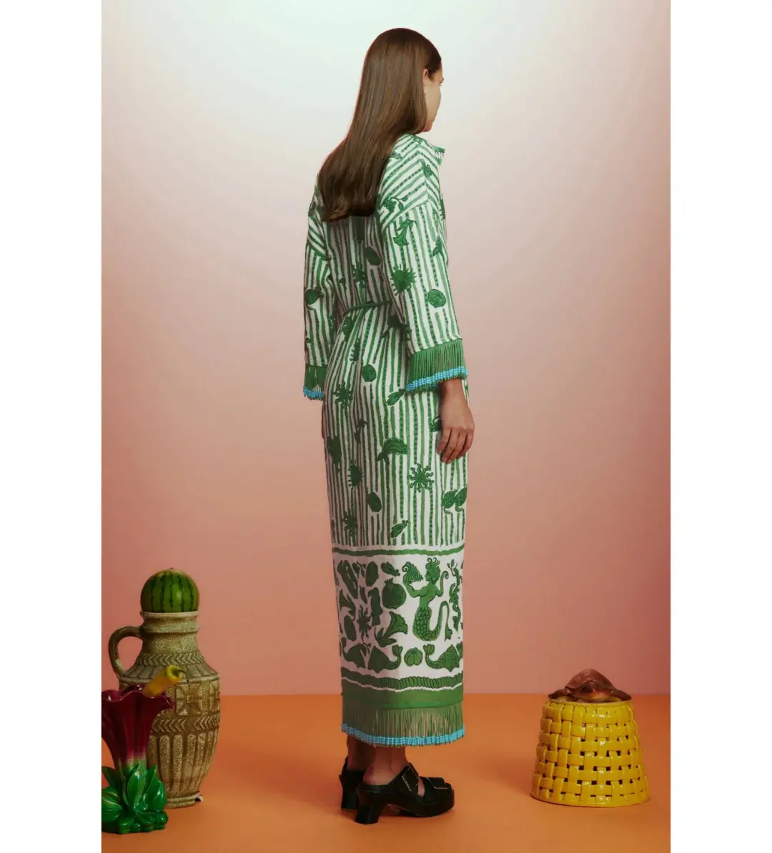 Alémais Lula Midi Dress Green Size AU 16 for rent on The Volte - main image