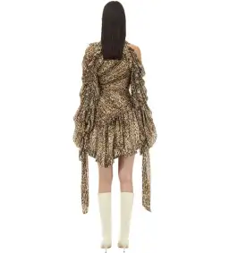 Zimmermann Espionage Drawn Mini Dress Leopard Print Size 0 / AU 8 for rent on The Volte - image 2
