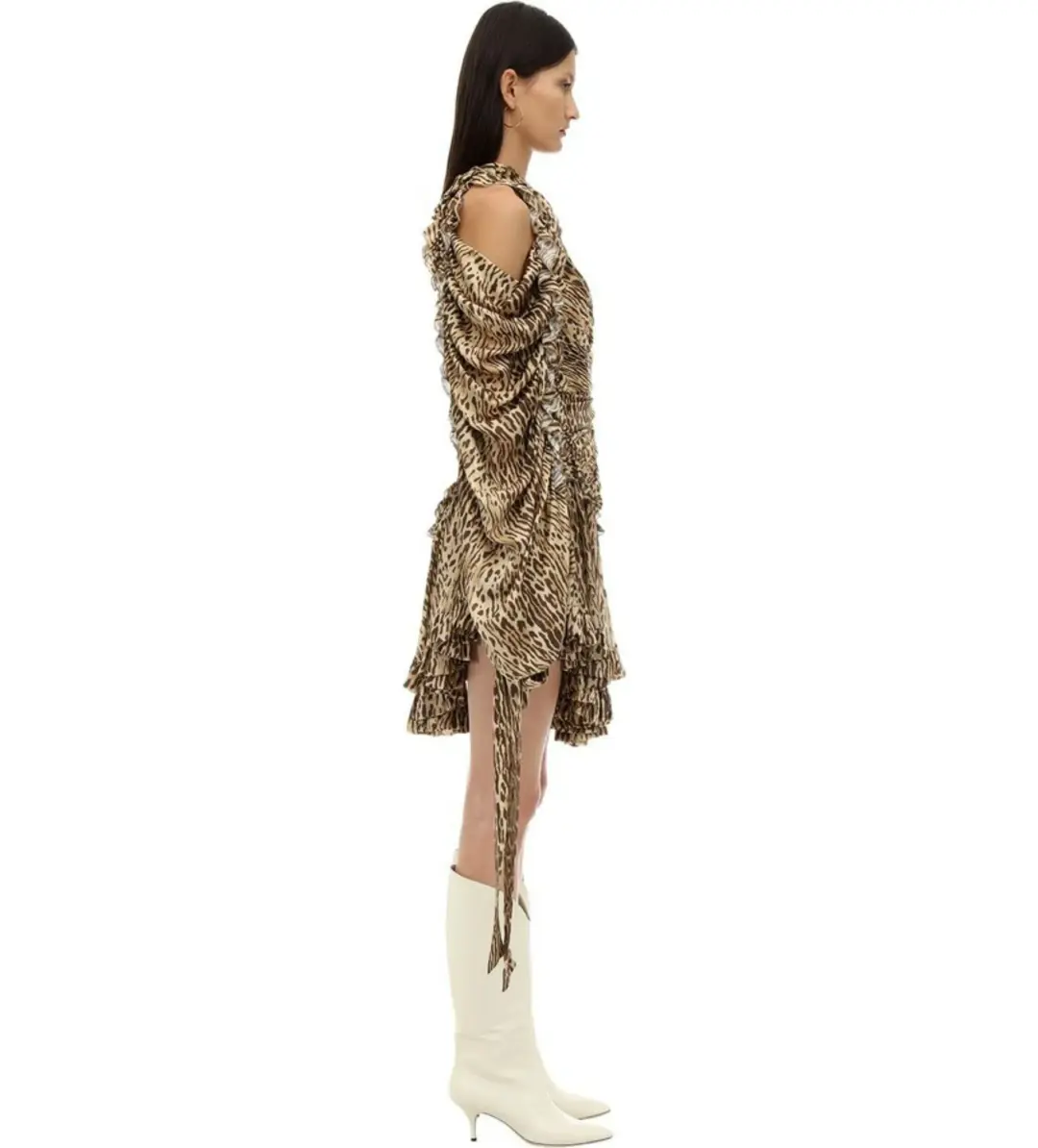 Zimmermann Espionage Drawn Mini Dress Leopard Print Size 0 / AU 8 for rent on The Volte - main image