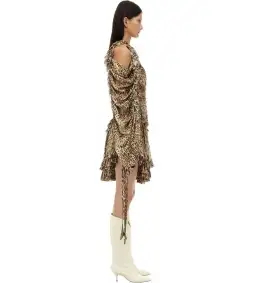 Zimmermann Espionage Drawn Mini Dress Leopard Print Size 0 / AU 8 for rent on The Volte - image 3