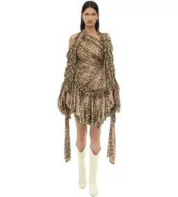 Zimmermann Espionage Drawn Mini Dress Leopard Print Size 0 / AU 8 for rent on The Volte - image 1