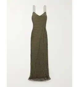 Self Portrait Crystal-embellished Fishnet Gown Green Size AU 8 for rent on The Volte - image 4