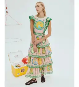 Alemais Porcelain Frill Midi Dress in Pink Size AU 12 for rent on The Volte - image 1