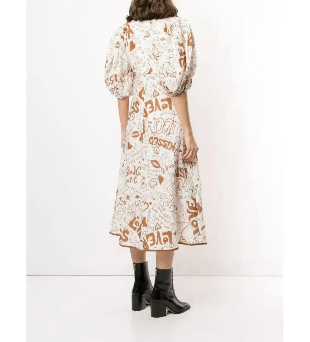 Zimmermann Graffiti Linen Day Dress in Graffiti Print Size 2 / AU 12 for rent on The Volte - main image
