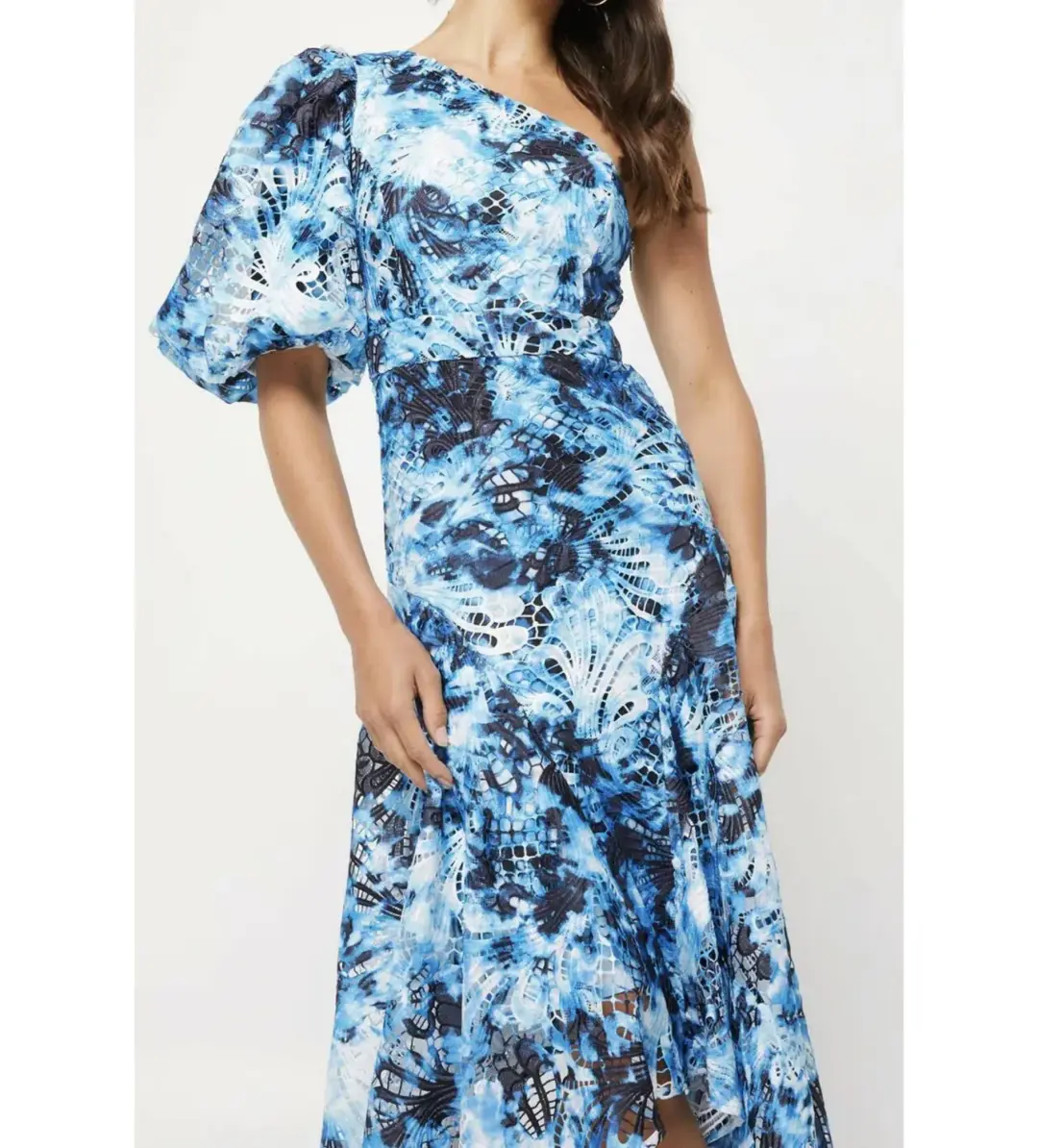 Mossman High Rise Maxi Dress in Blue Tie Dye Size AU 14 for rent on The Volte - main image