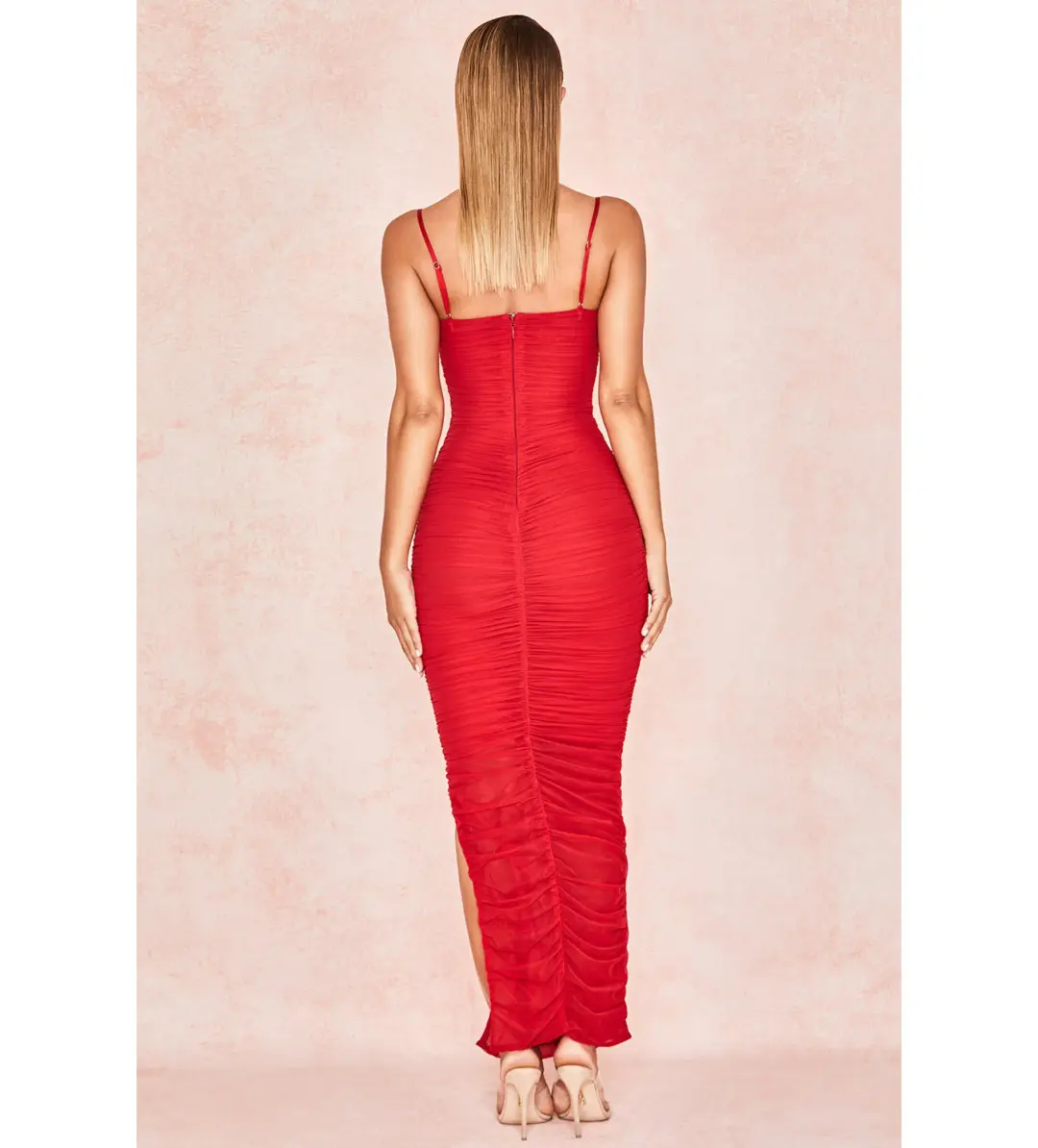House of CB Fornarin Organza Mesh Maxi Dress Red Size AU 14 for rent on The Volte - main image