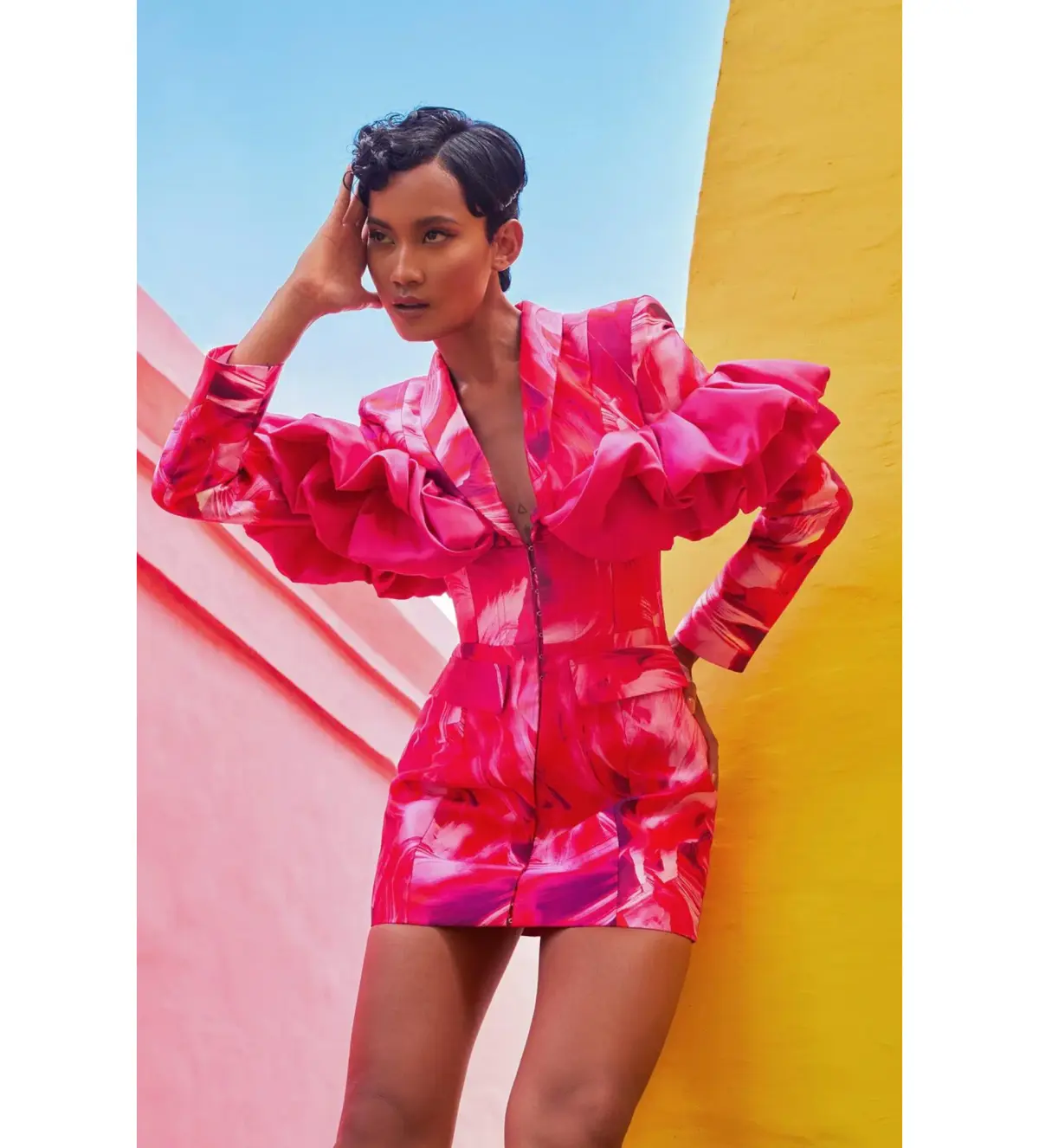 Eliya The Label Stella Blazer Dress Pink Size AU 10 - Image 3