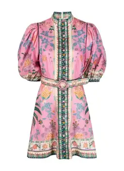 Zimmermann Ginger Buttoned Mini Dress Pink Multi Floral Size 1 / AU 10 for rent on The Volte - image 3