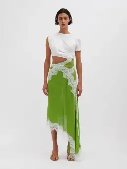 Christopher Esber Verve Twisted Tee Dress Verde White Size 8 for rent on The Volte - image 1