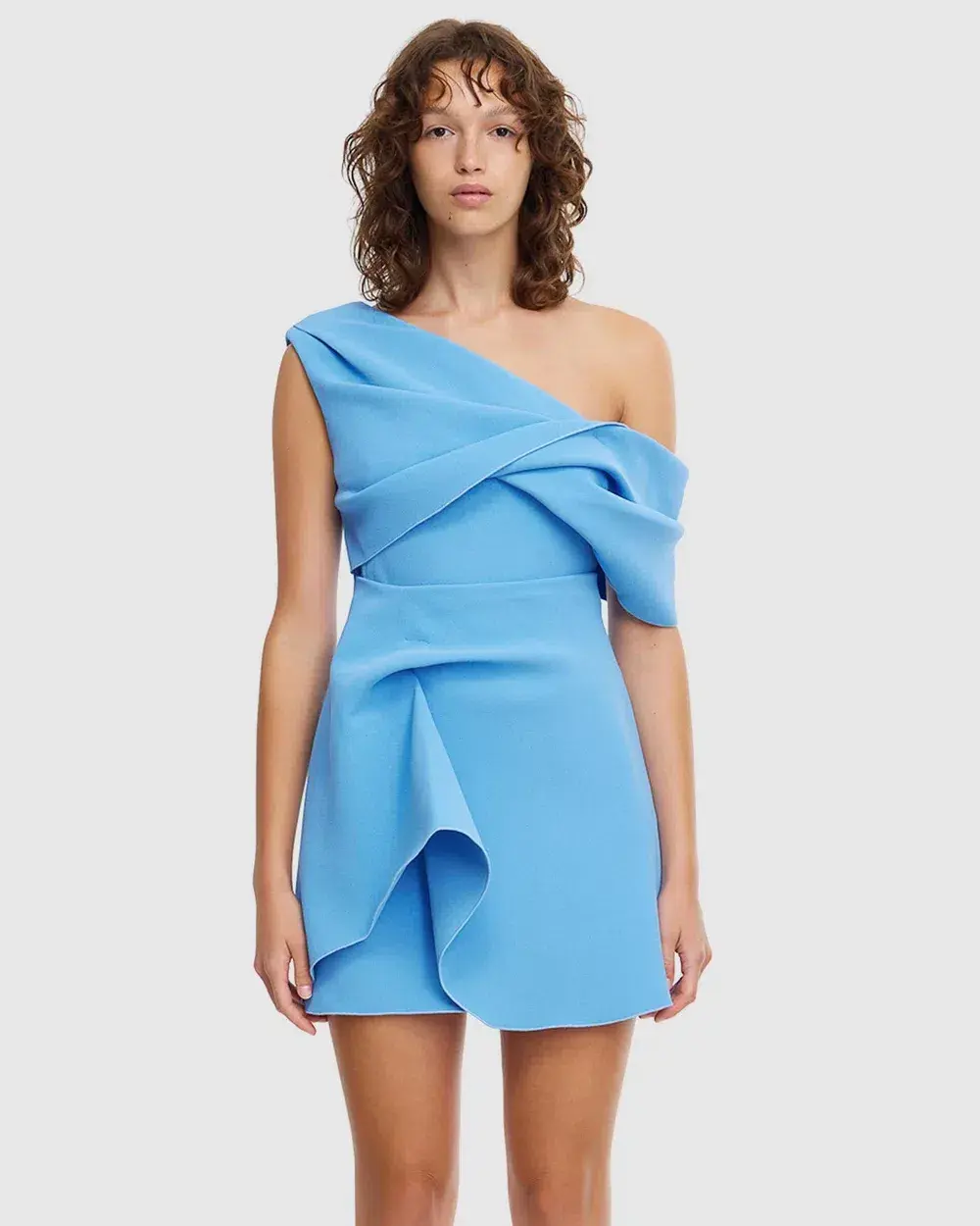 Acler Ashford Mini Dress Capri Blue Size AU 10 for rent on The Volte - main image