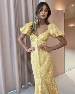 Significant Other Jacinta Midi Dress Champagne Pansy Size AU 10 for rent on The Volte - image 2