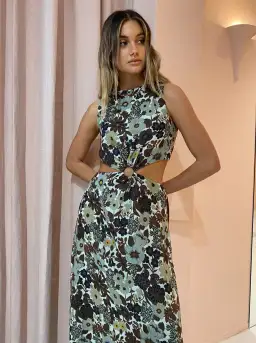 Sir the Label Constantine Cut Out Midi Dress Floral Size 1 / AU 8 for rent on The Volte - image 3