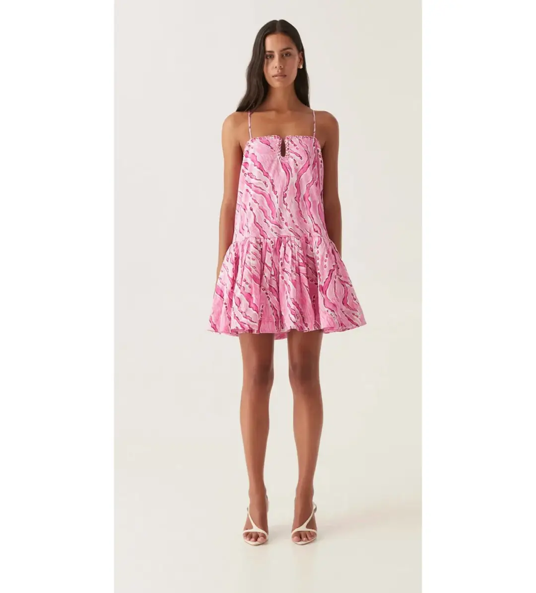 Aje Willow Sweetheart Mini Dress in Dappled Flame Size AU 10 for rent on The Volte - main image