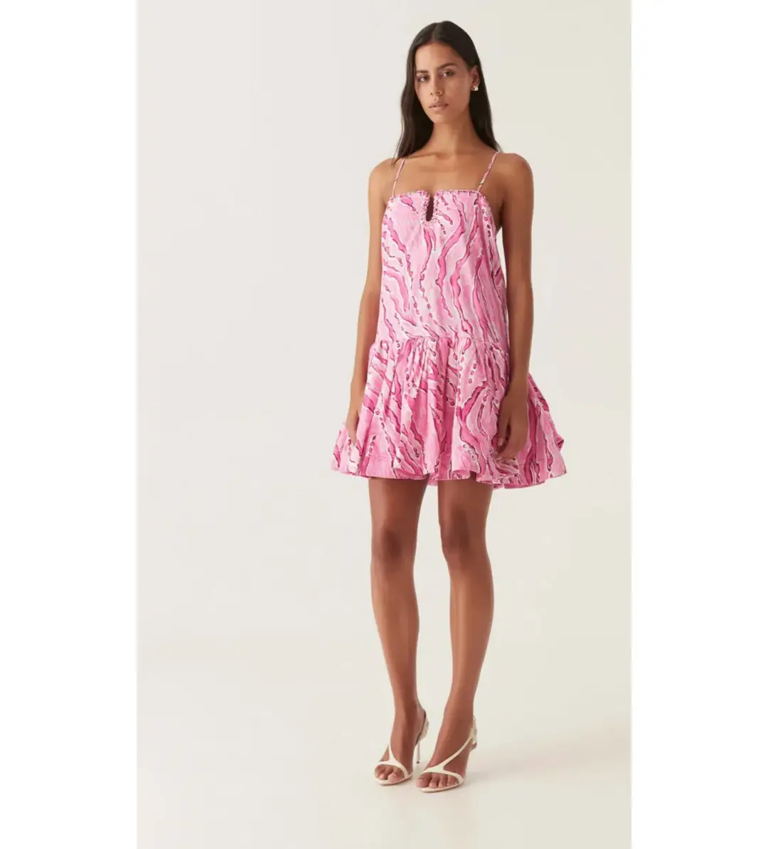 Aje Willow Sweetheart Mini Dress in Dappled Flame Size AU 10 for rent on The Volte - main image