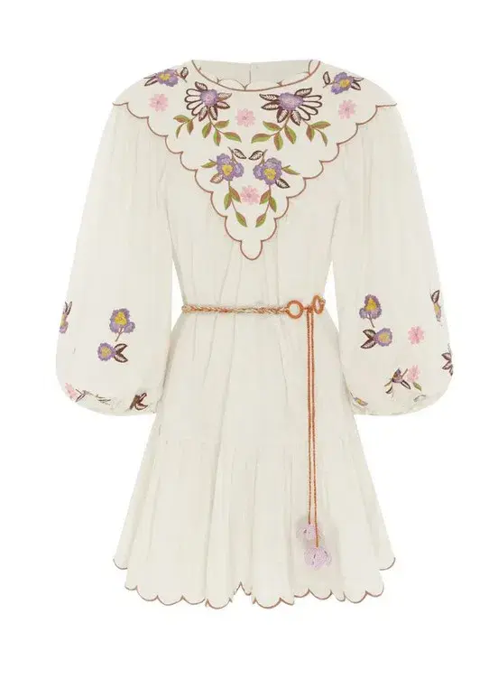Alémais Nelly Embroidered Mini Dress Floral Size AU 16 for rent on The Volte - main image