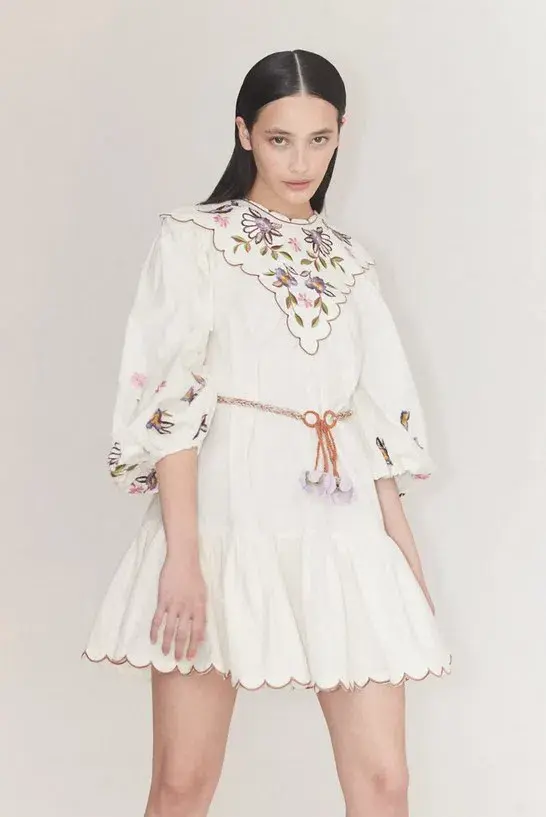 Alémais Nelly Embroidered Mini Dress Floral Size AU 16 for rent on The Volte - main image