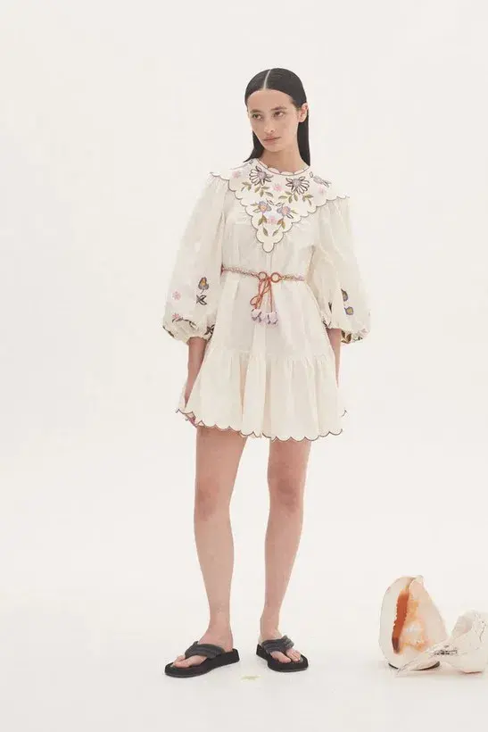 Alémais Nelly Embroidered Mini Dress Floral Size AU 16 for rent on The Volte - main image