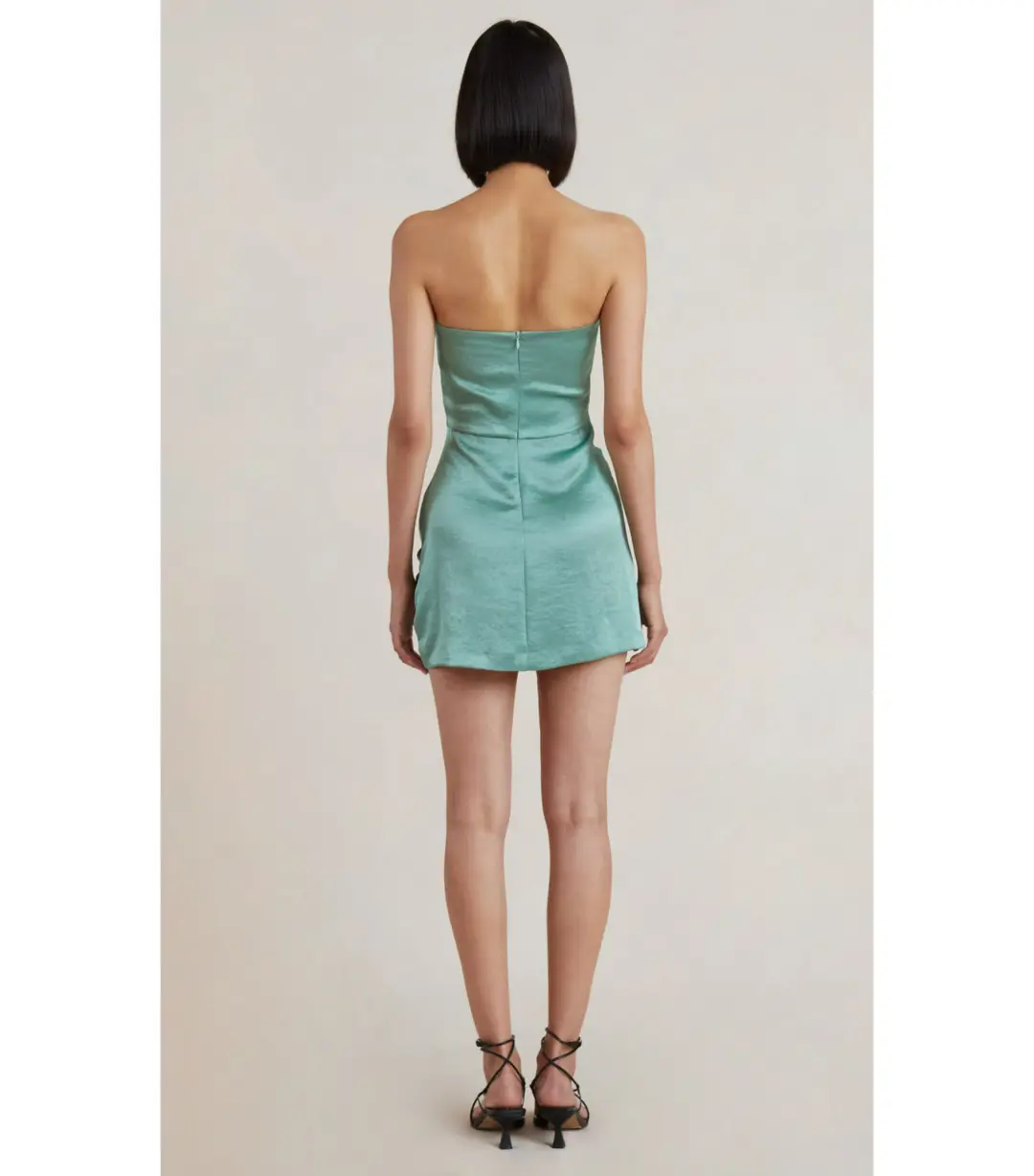 Bec & Bridge Symone Strapless Mini Dress Moss Green Size AU 10 for rent on The Volte - main image