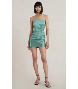 Bec & Bridge Symone Strapless Mini Dress Moss Green Size AU 10 for rent on The Volte - image 1