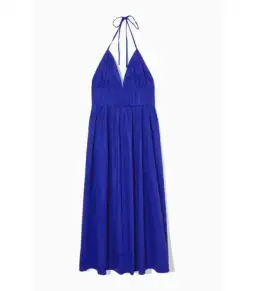 Cos Gathered Halterneck Midi Dress Bright Blue Size AU 10 for rent on The Volte - image 4