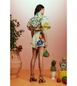 Alemais Flores High Waisted Short and Scarf Top Set Print Size AU 8 for rent on The Volte - image 7