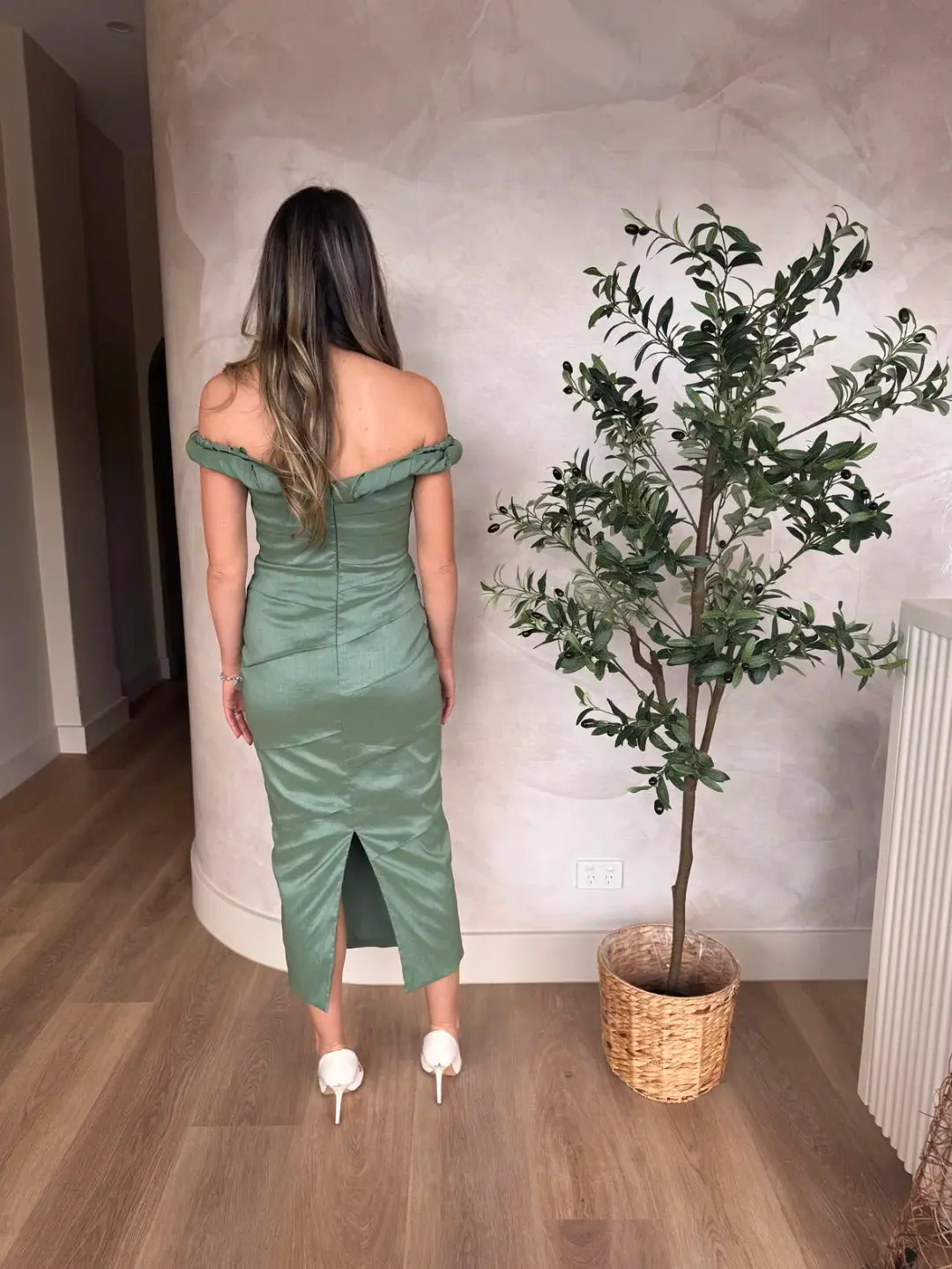 Rachel Gilbert Asha Dress in Sage Size AU 10 for rent on The Volte - main image