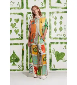 Alemais Rummy Silk Shirt and Pants Set in Multi Size AU 14