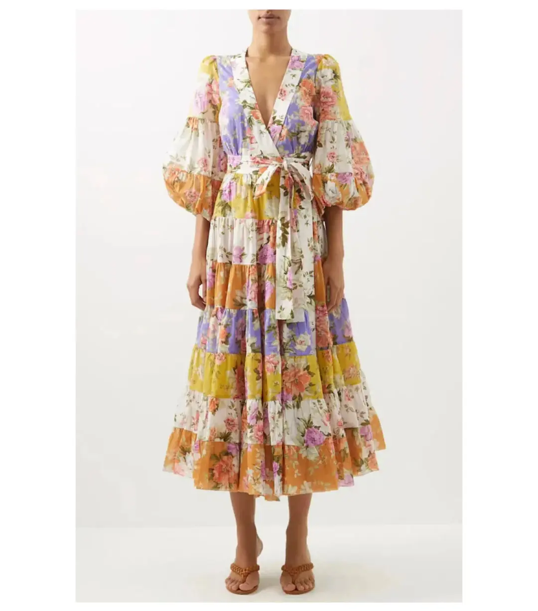 Zimmermann Pattie Wrap Midi Dress In Spliced Size 1 / AU 10 for rent on The Volte - main image