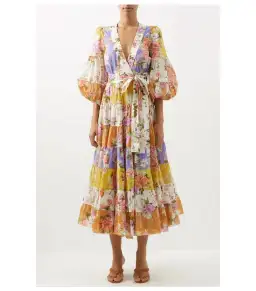 Zimmermann Pattie Wrap Midi Dress In Spliced Size 1 / AU 10 for rent on The Volte - image 2