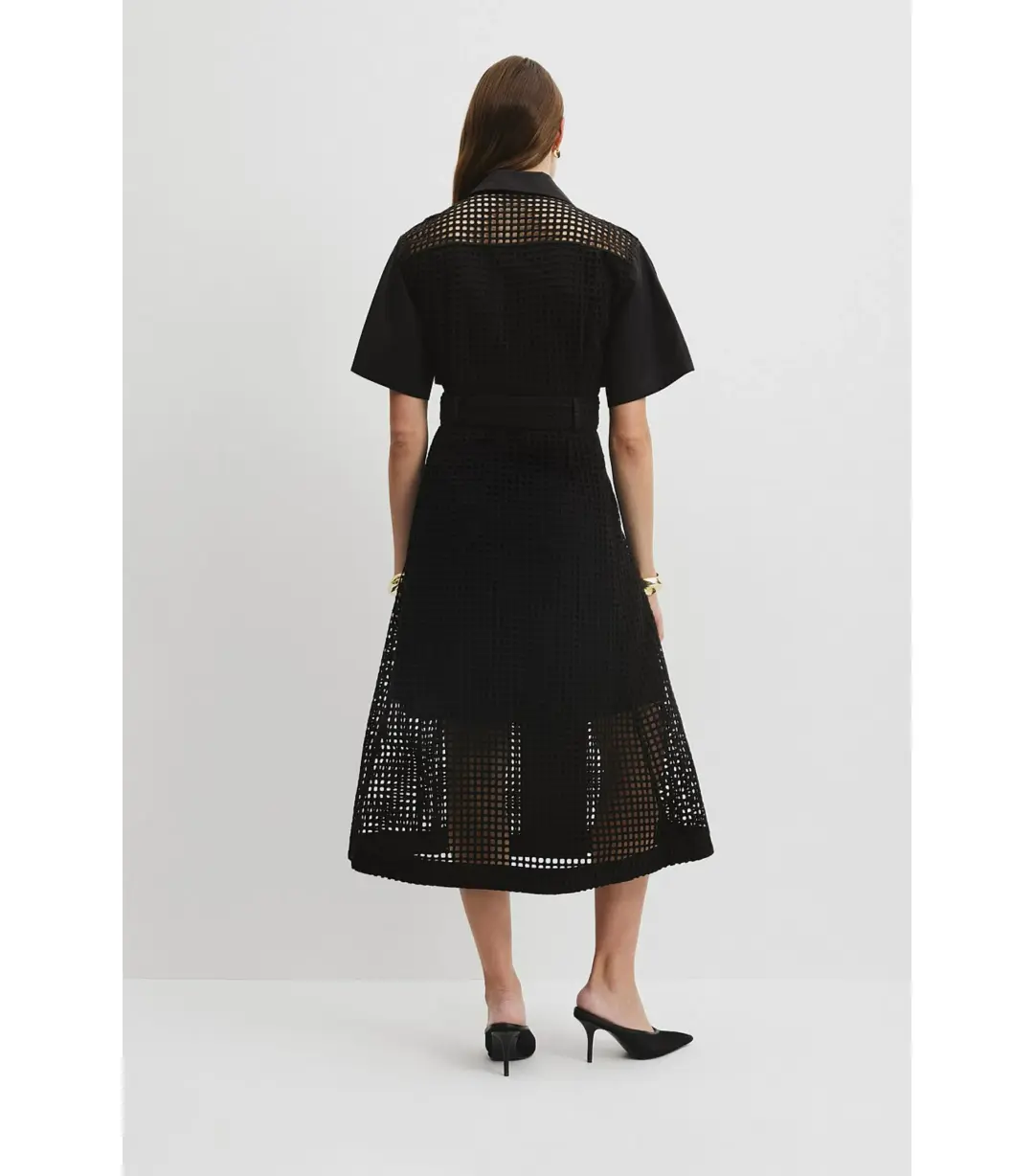 Country Road Utility Mesh Midi Dress Black Size 12 for rent on The Volte - main image