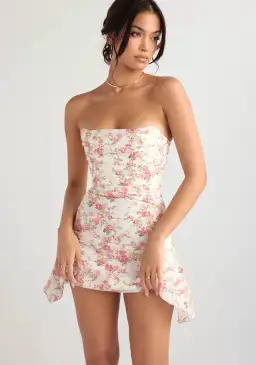 House of CB Jasmine Draped Corset Dress Rose Print Size 6 for rent on The Volte - image 3