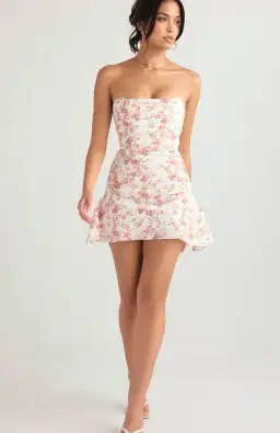House of CB Jasmine Draped Corset Dress Rose Print Size 6 for rent on The Volte - image 2