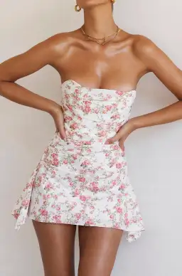 House of CB Jasmine Draped Corset Dress Rose Print Size 6 for rent on The Volte - image 6