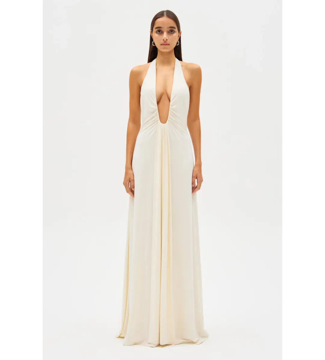 MISHA Jennifer Cupro Maxi Dress Ivory Size 4 for rent on The Volte - main image