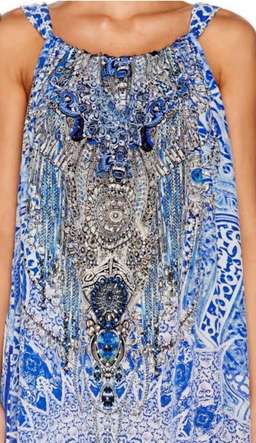 Camilla Bosphorous Drawstring Dress Blue - One Size